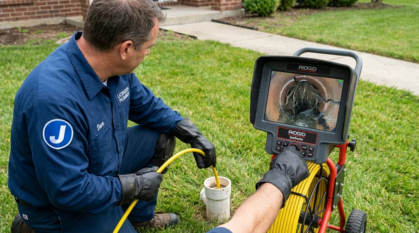 Sewer camera inspection being performed by Johns Plumbing LLC in Jersey City