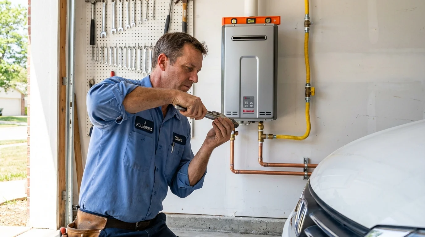 Tankless water heater installation by a Johns Plumbing LLC plumber in Jersey City